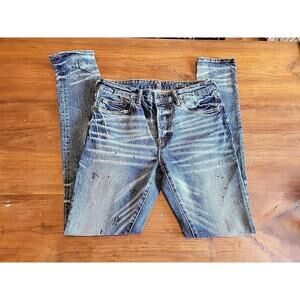 PRPS Cayenne Skinny Fit Men's Stretch Jeans Size Destroyed Black Size 32 x 33